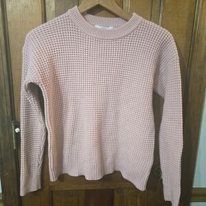 Time and Tru Light Pink Waffle Knit Sweater